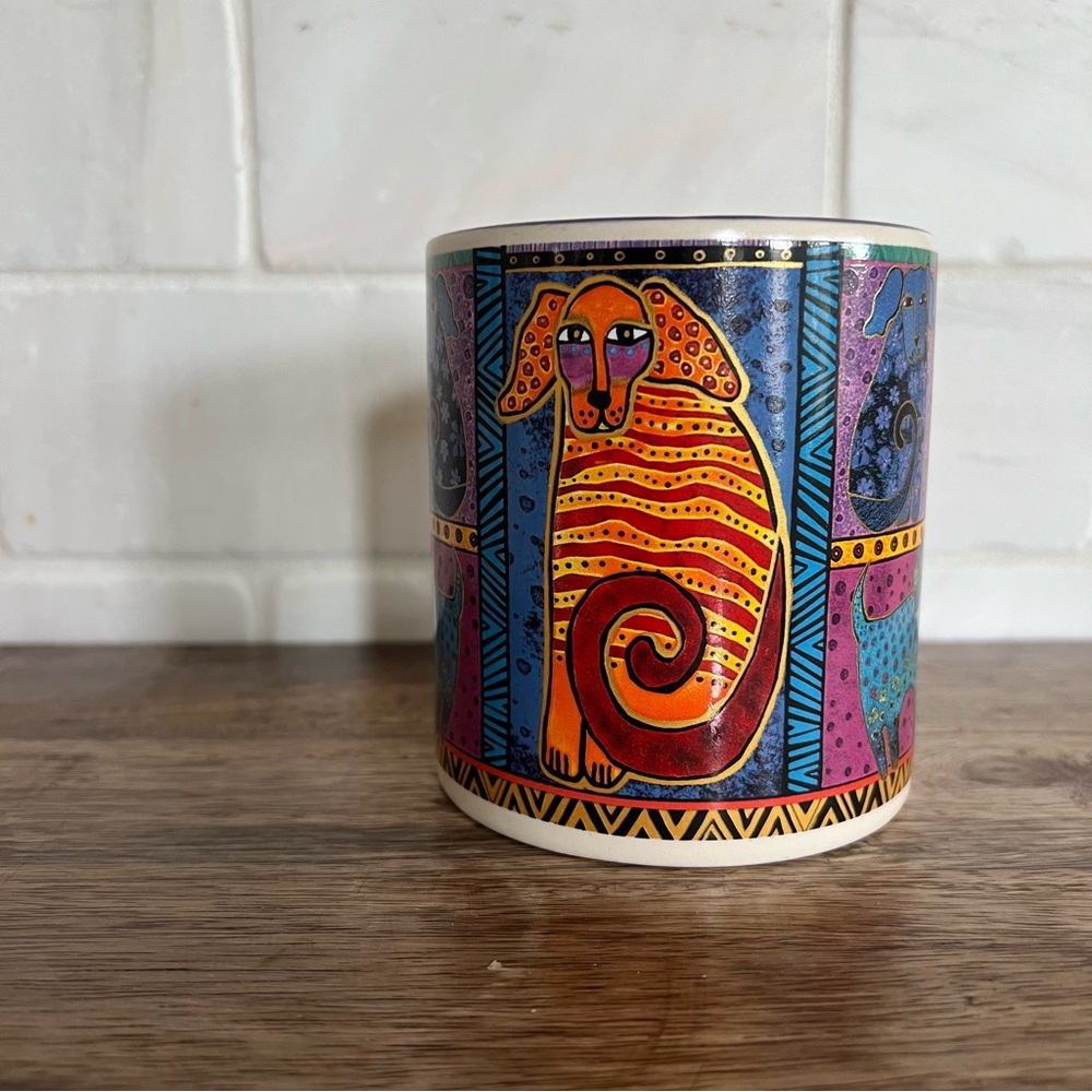 Laurel Burch Artistic Mug Collection Dog Tails Patchwork